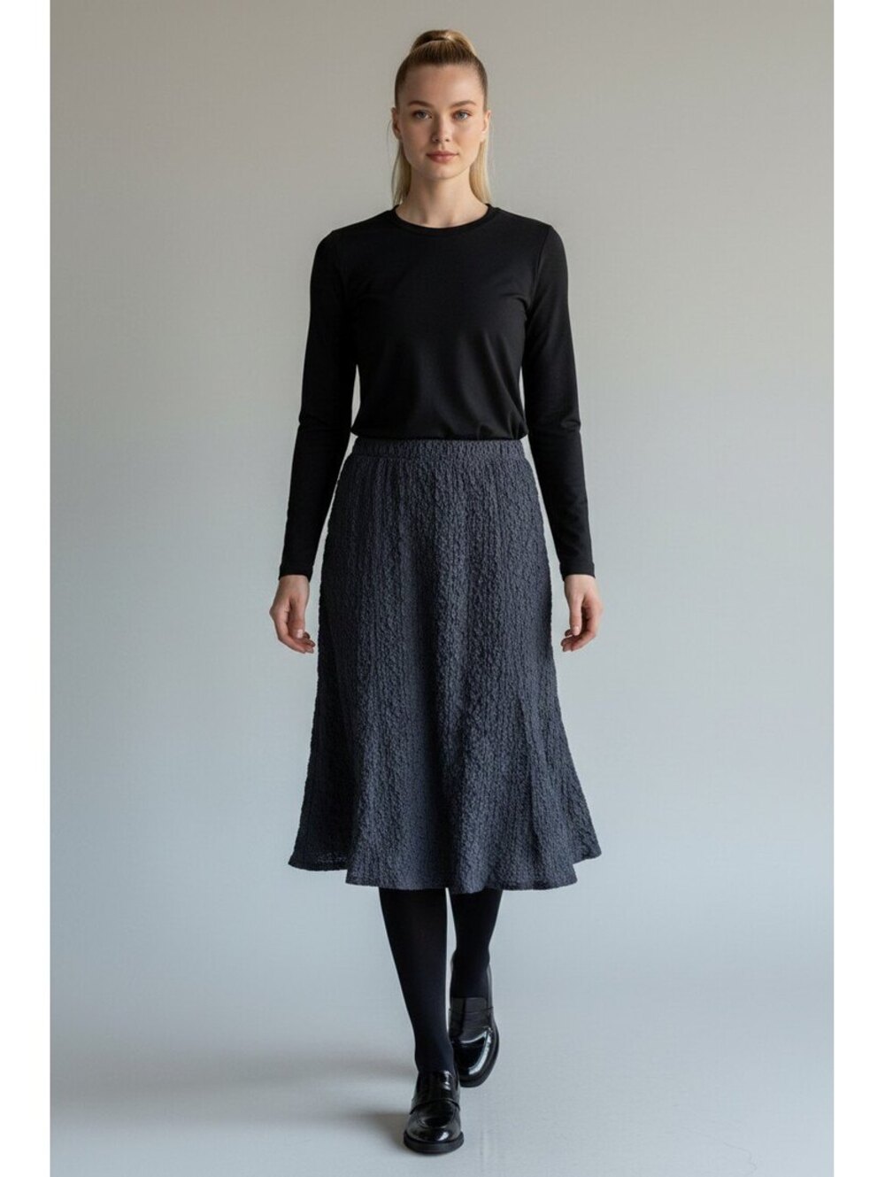 Veronica Beard Textured Midi Skirt in Black Size XS
